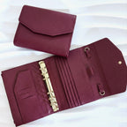 A6 Pocket | goldene Ringe | Saffiano Leder