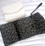 A6 Leo Pocket | grau schwarz | weiß beige | schwarze Ringe