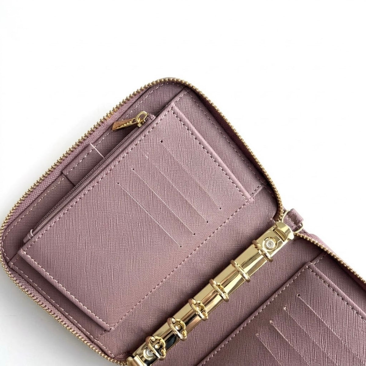 A7 Zip | viele Farben | Saffiano Leder | goldene Ringe
