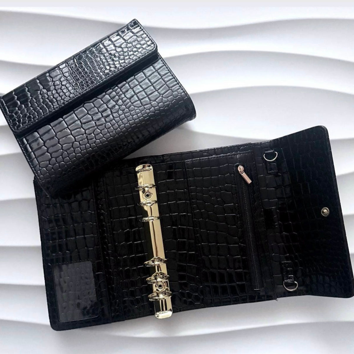 A6 Croco Pocket | schwarz