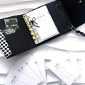 SET A7 Pocket mit 500 Euro Sparziel | schwarz gold | Saffiano Leder