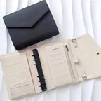 A6 Pocket | schwarze Ringe | Saffiano Leder