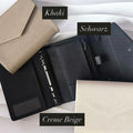 A6 Pocket | schwarze Ringe | Saffiano Leder