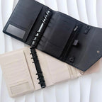 A6 Pocket | schwarze Ringe | Saffiano Leder