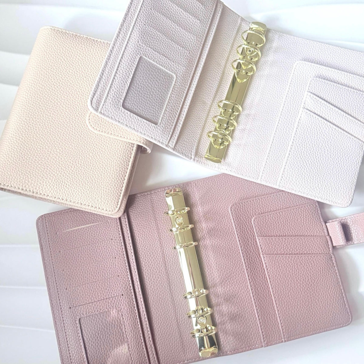 A6 | Kiesel Leder | viele Farben | goldene Ringe