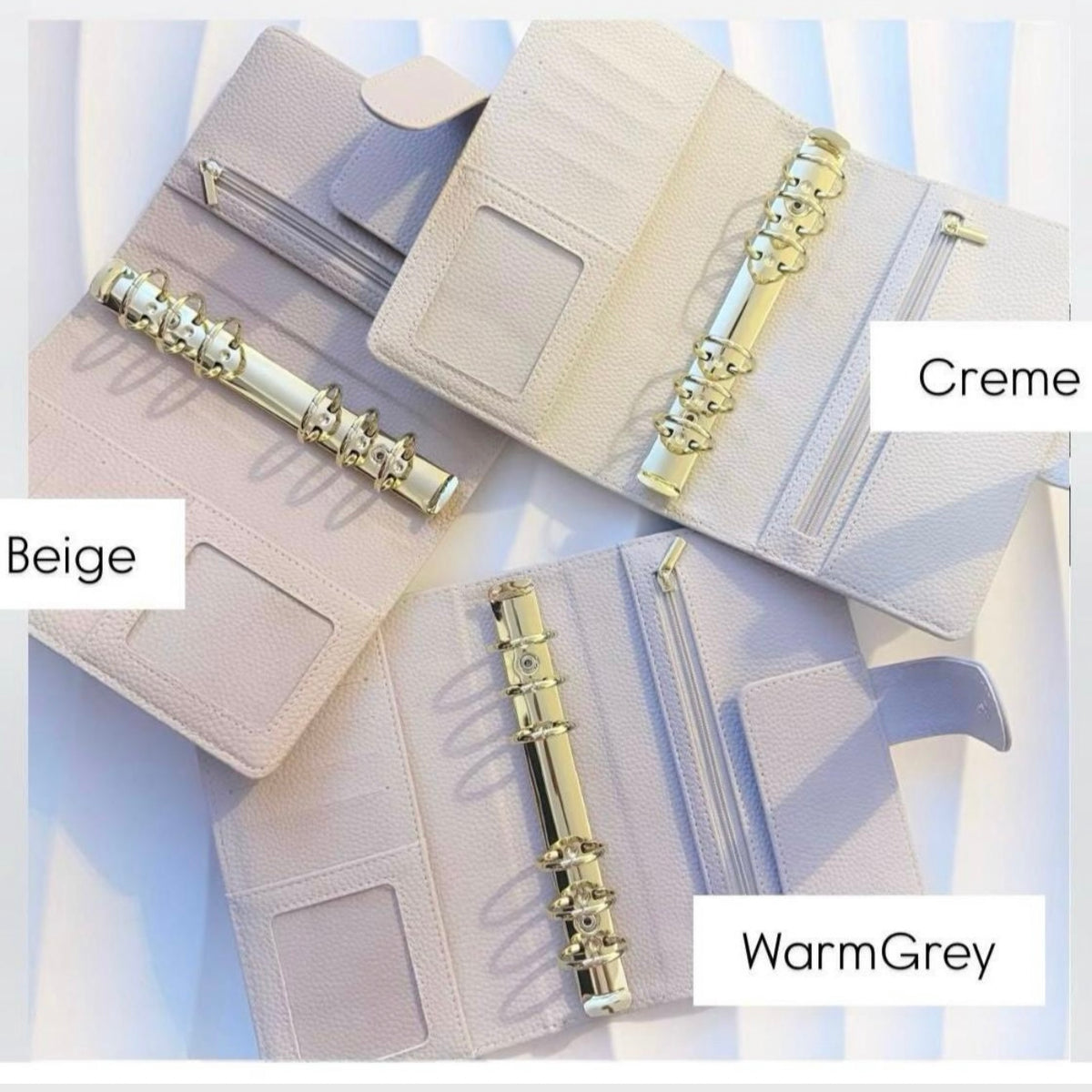 A6 | schmal | Kieselleder | viele Farben | goldene Ringe
