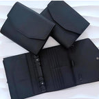 A6 Pocket | goldene Ringe | Saffiano Leder