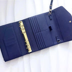 A6 Pocket | goldene Ringe | Saffiano Leder