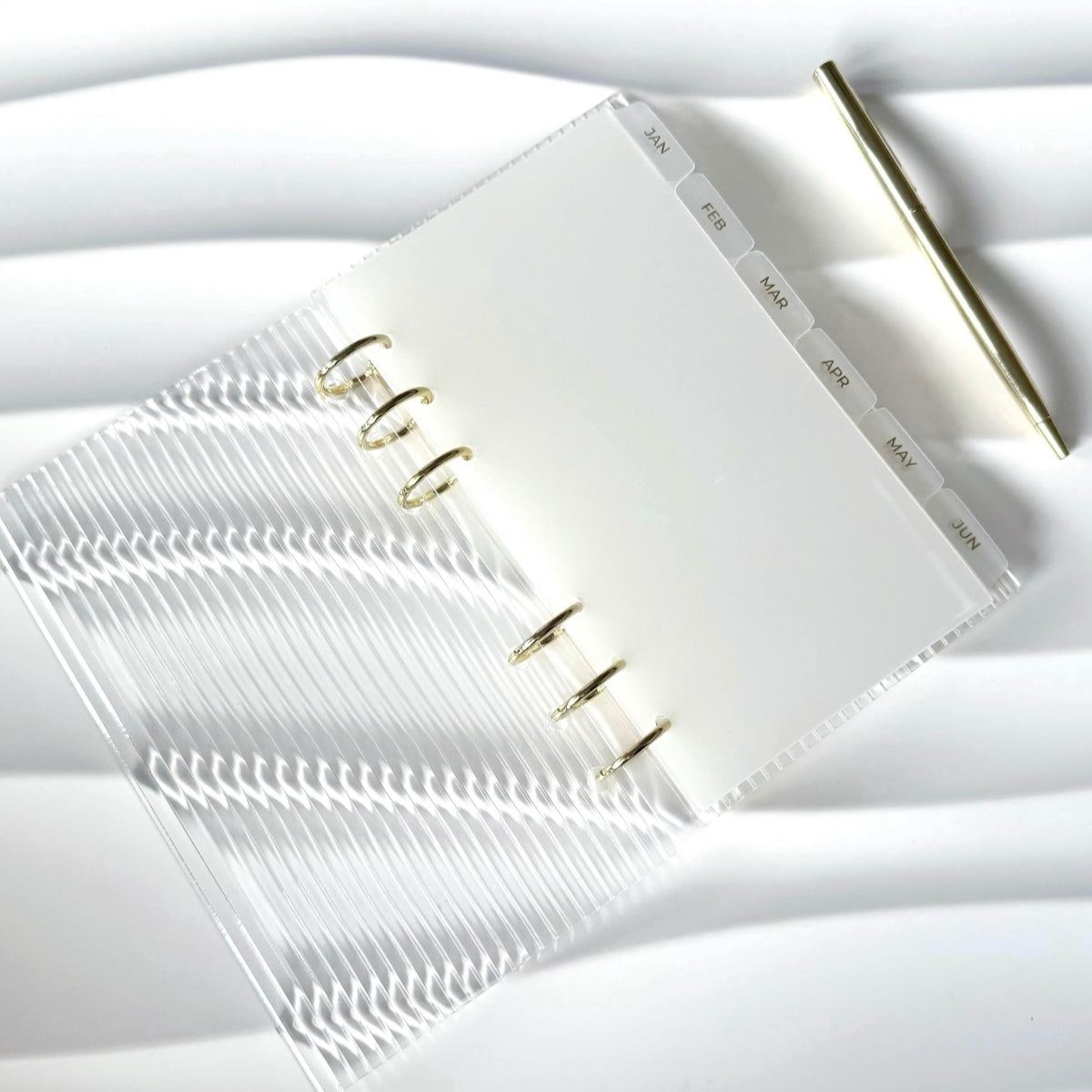 Set | A6 Acryl gold | Register Monate | Ringbuch