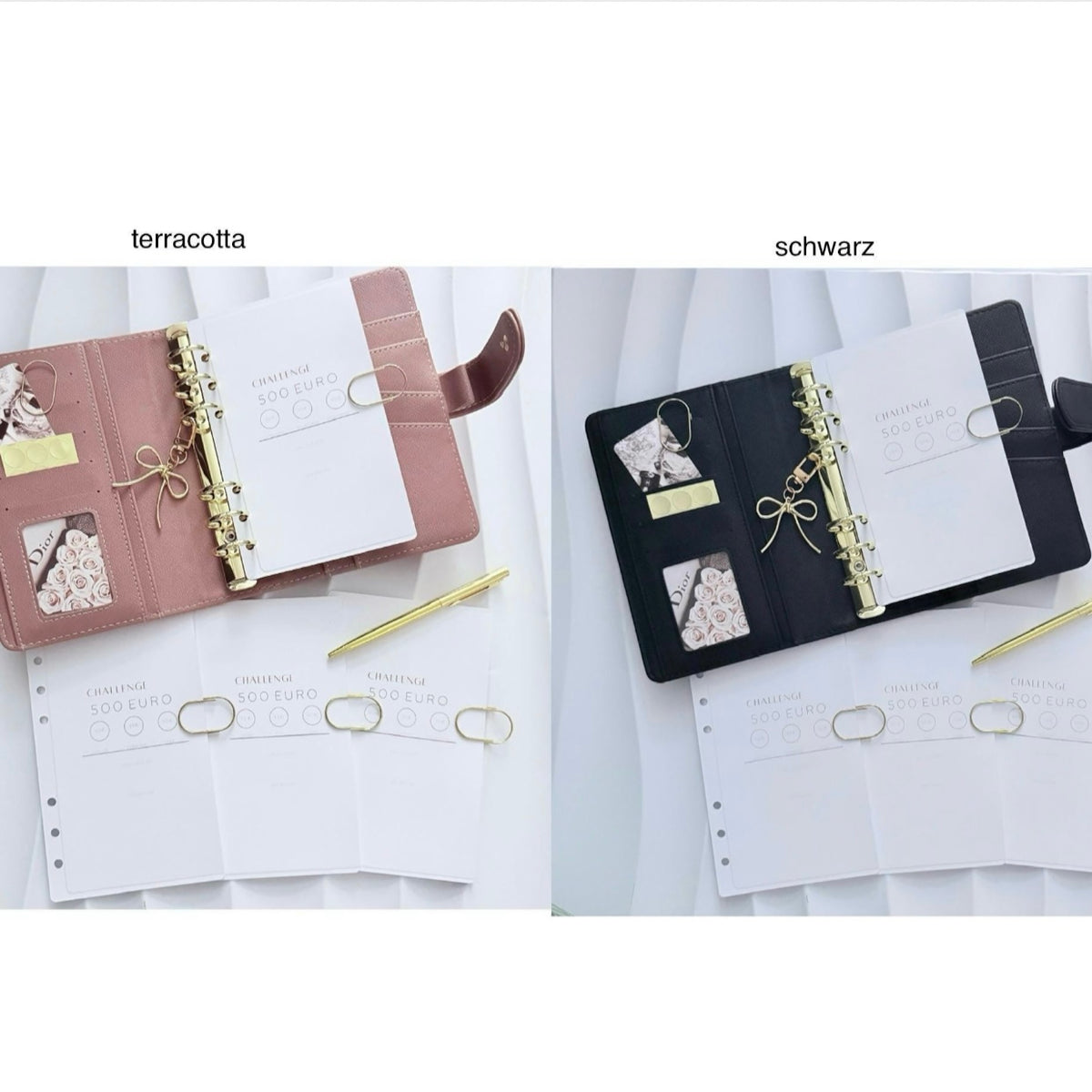 SET A6 | mit 500 Euro Spar Challenge | Saffiano Leder | goldene Ringe | schwarze Ringe