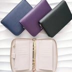 A6 Zip Binder | Saffiano Leder | mit Reißverschluss | goldene Ringe