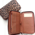 Leopard All-in-One Wallet | braun schwarz mit Reißverschluss | RFID Schutz