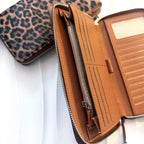 Leopard All-in-One Wallet | braun schwarz mit Reißverschluss | RFID Schutz