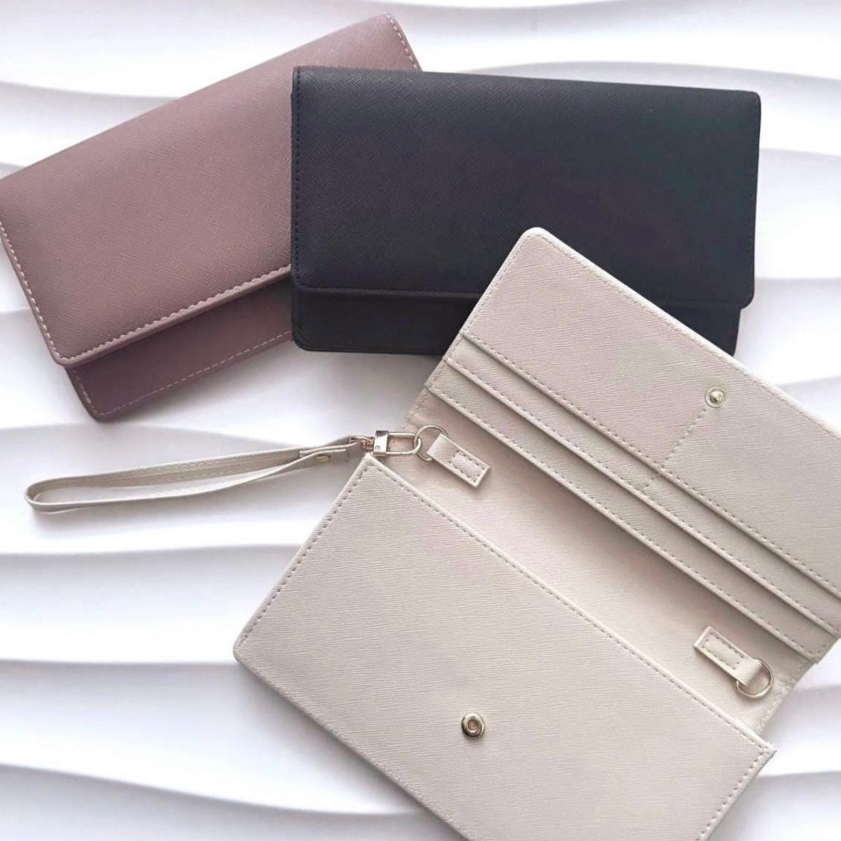 Wallet Portemonnaie Brieftasche | viele Farben | Saffiano Leder