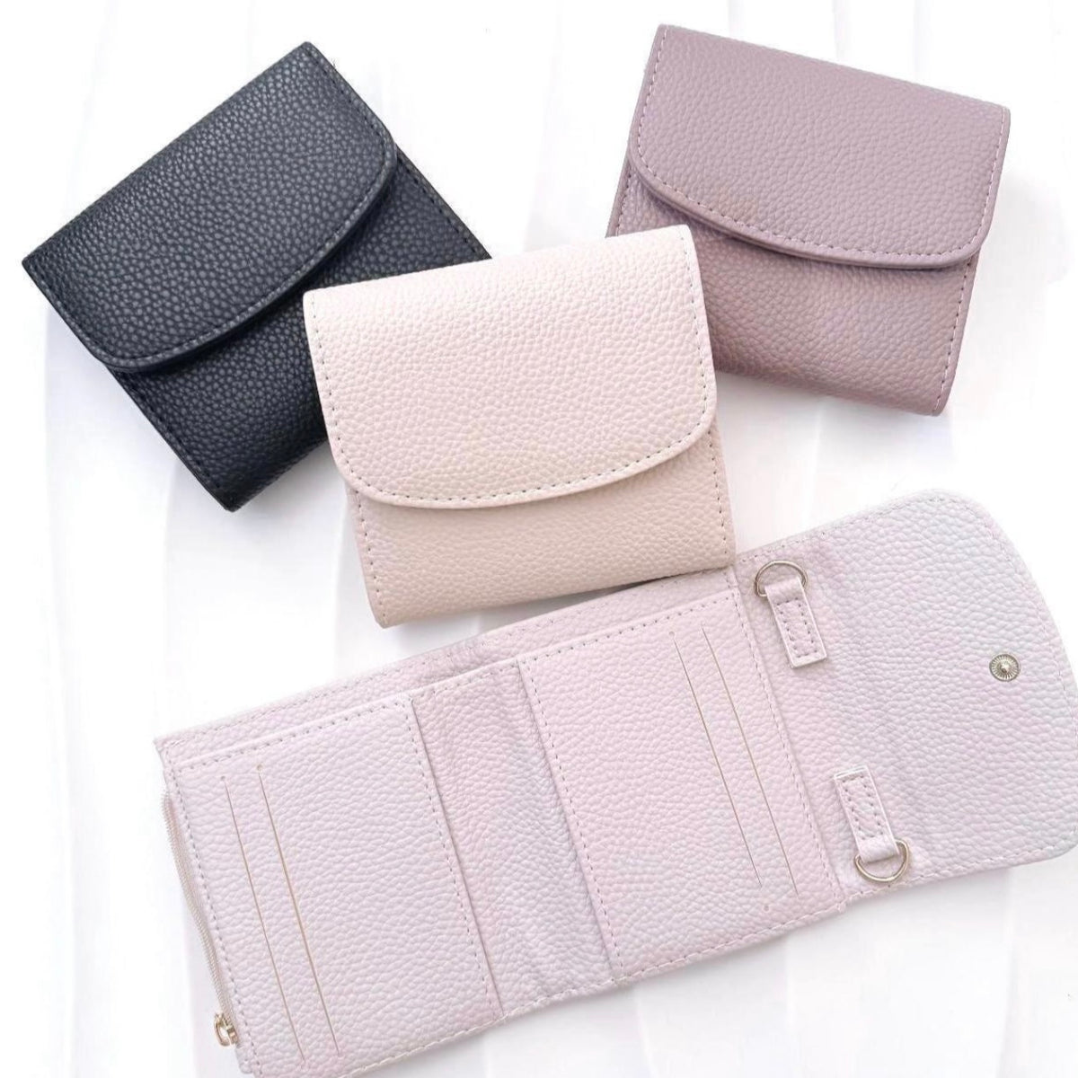Wallet Beige | Portemonnaie mit Reißverschluss Kieselleder