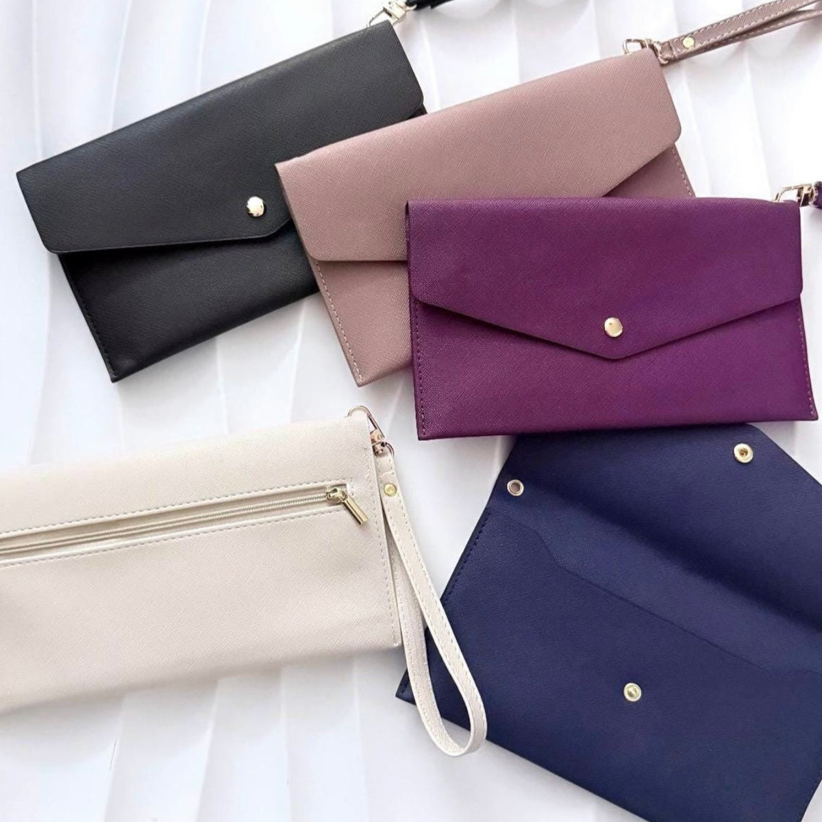 Wallet Clutch Portemonnaie mit Reißverschluss | Saffiano Leder